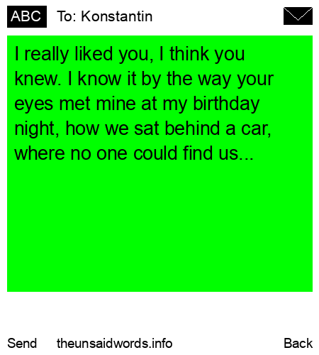 unsent message to Konstantin