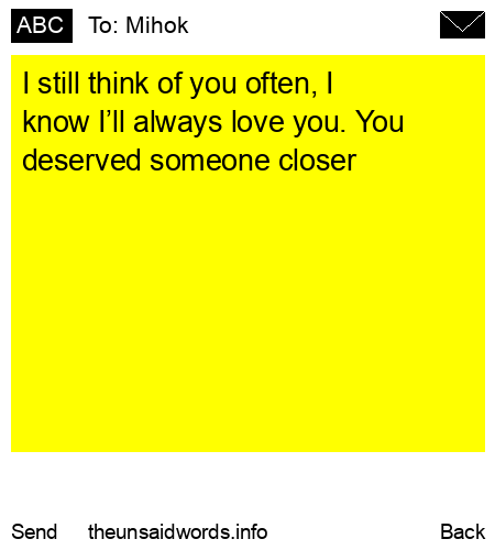 unsent message to Mihok