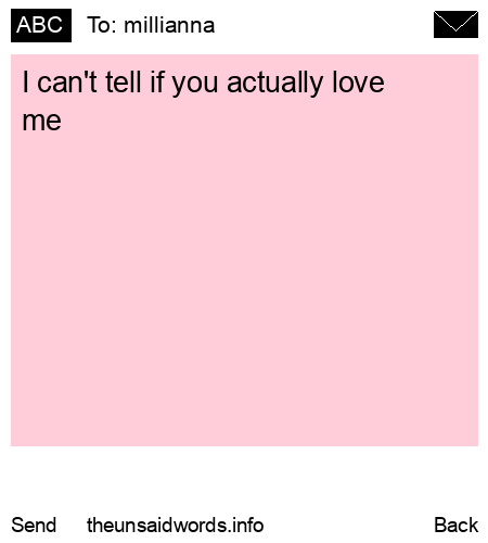 unsent message to millianna
