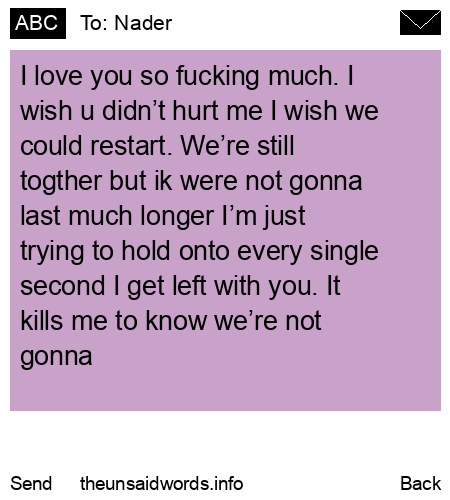 unsent message to Nader