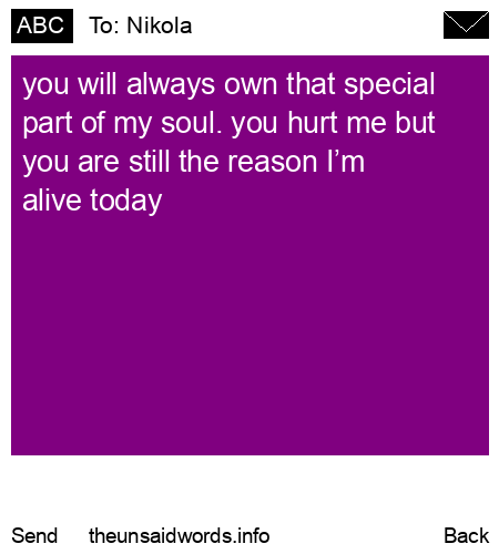 unsent message to Nikola