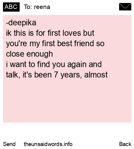 unsent message to reena