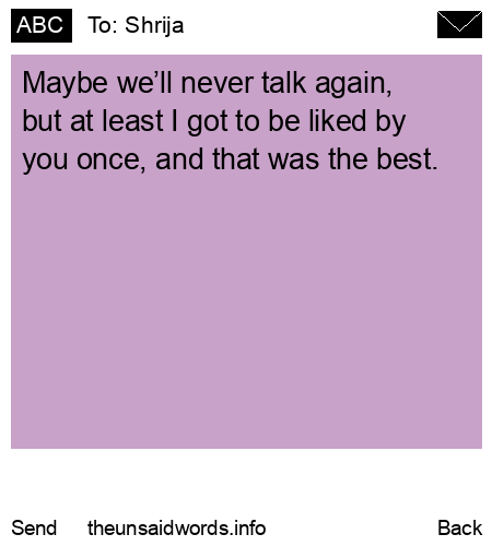 unsent message to Shrija