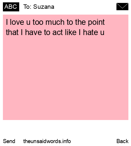 unsent message to Suzana