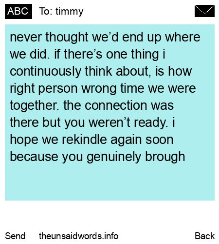 unsent message to timmy