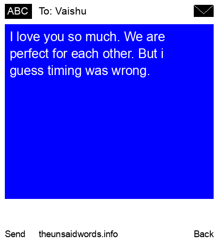 unsent message to Vaishu