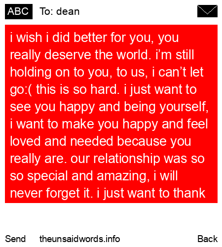 unsent message to dean