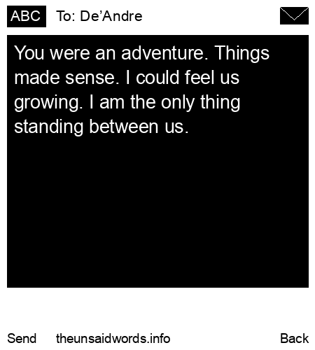 unsent message to De’Andre