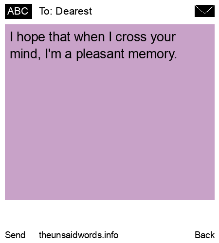 unsent message to Dearest