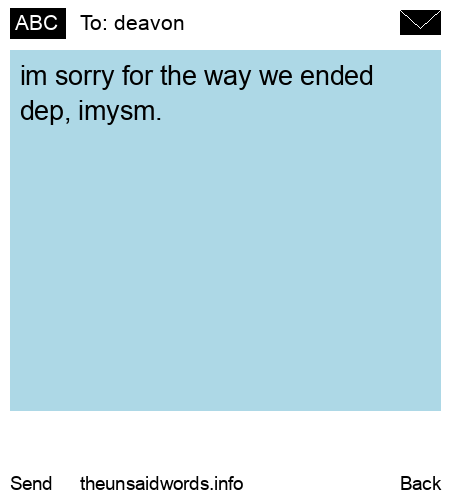 unsent message to deavon