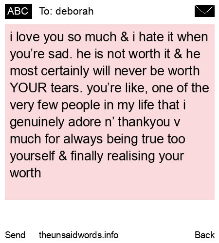 unsent message to deborah