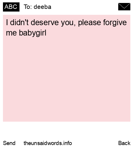 unsent message to deeba
