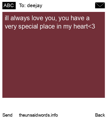 unsent message to deejay