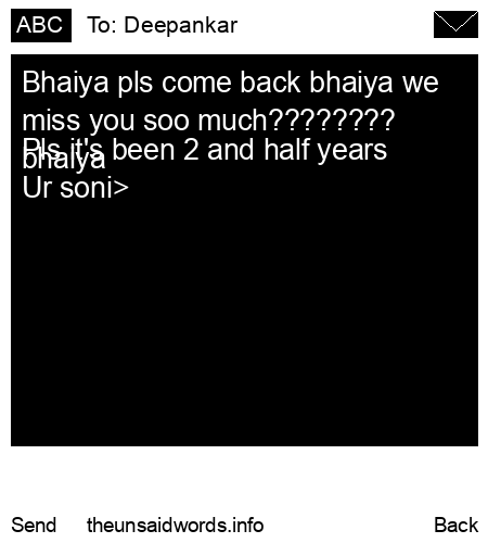 unsent message to Deepankar