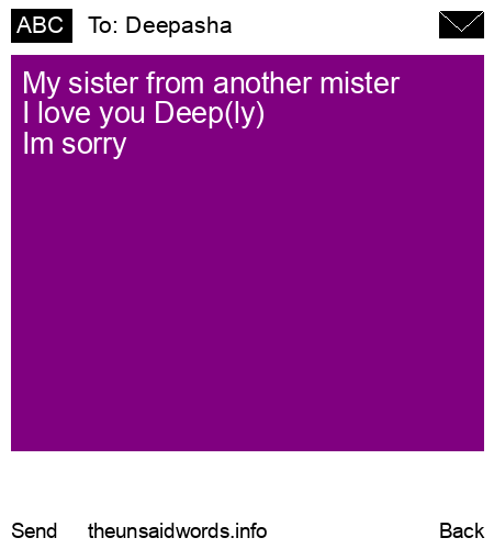 unsent message to Deepasha