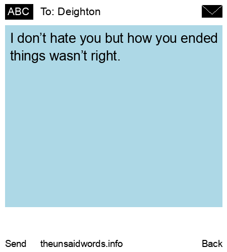 unsent message to Deighton