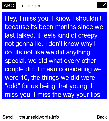 unsent message to deion