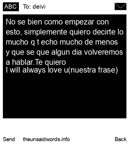 unsent message to deivi