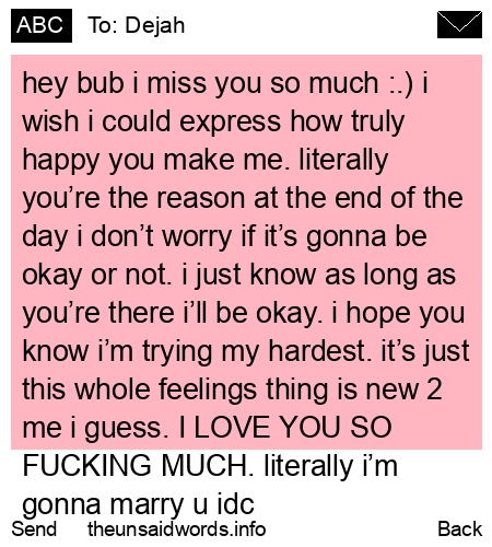 unsent message to Dejah