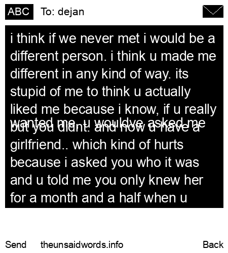 unsent message to dejan