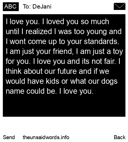 unsent message to DeJani