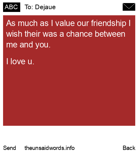 unsent message to Dejaue 
