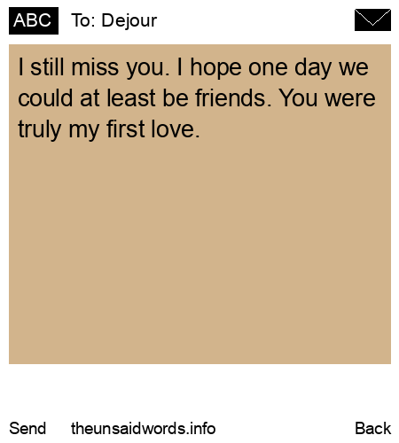 unsent message to Dejour 