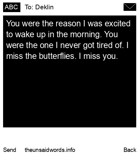 unsent message to Deklin