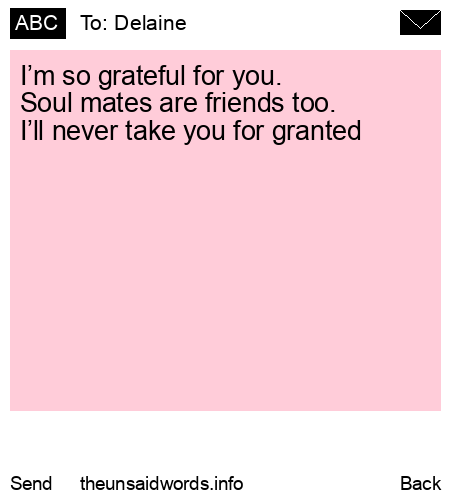 unsent message to Delaine 