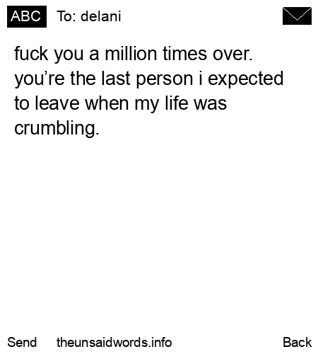 unsent message to delani