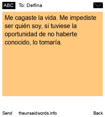 unsent message to Delfina