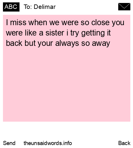 unsent message to Delimar