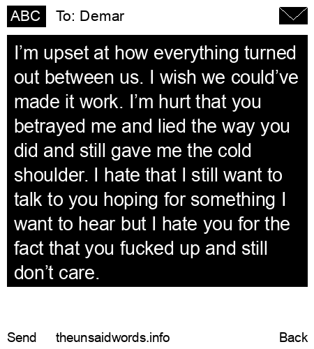 unsent message to Demar