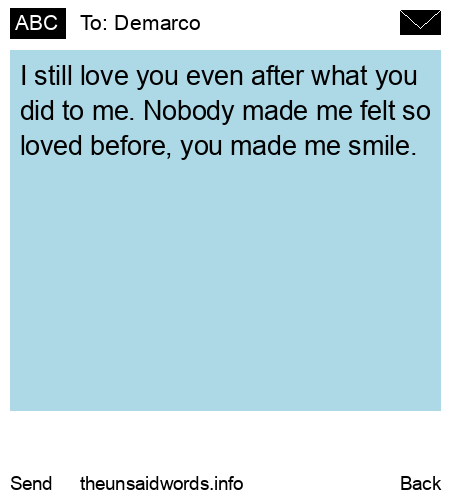 unsent message to Demarco