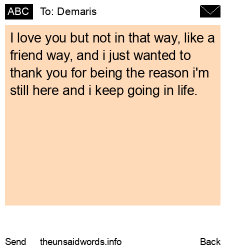 unsent message to Demaris