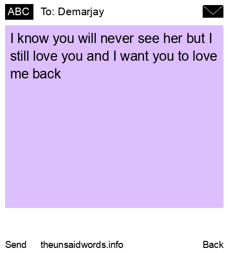 unsent message to Demarjay