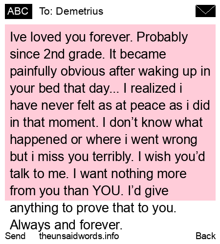 unsent message to Demetrius