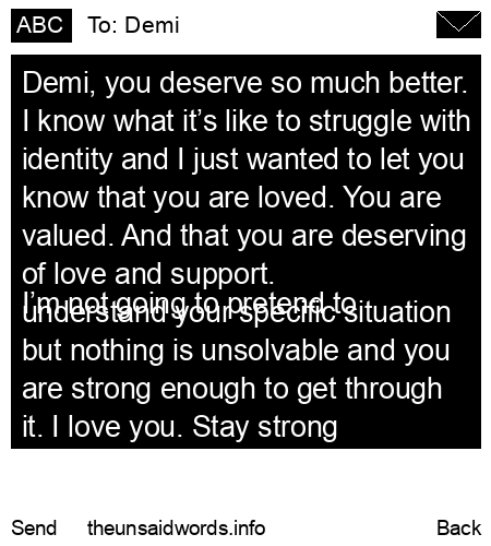 unsent message to Demi
