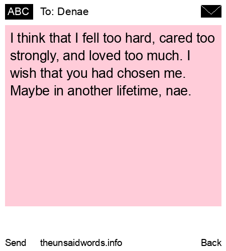 unsent message to Denae