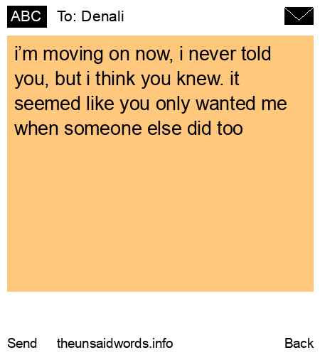 unsent message to Denali