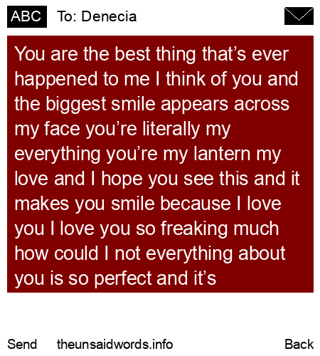unsent message to Denecia