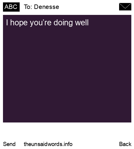 unsent message to Denesse
