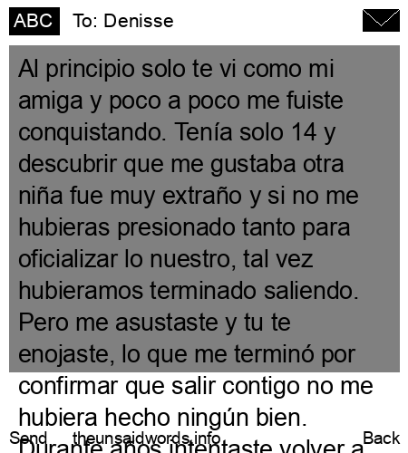 unsent message to Denisse