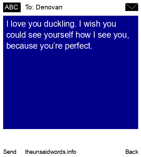 unsent message to Denovan