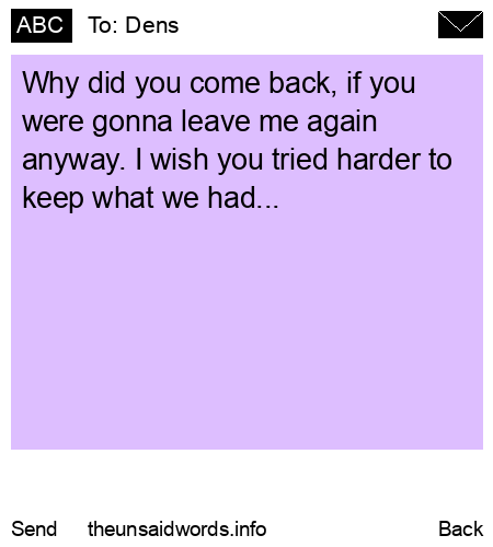 unsent message to Dens