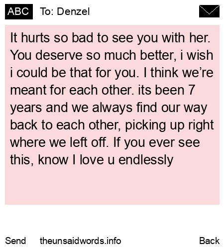 unsent message to Denzel