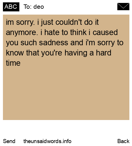 unsent message to deo