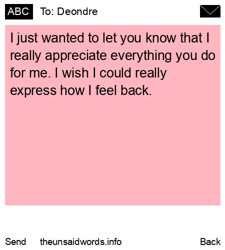unsent message to Deondre