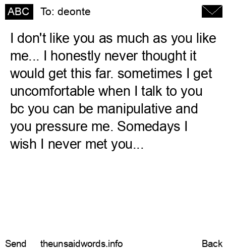 unsent message to deonte