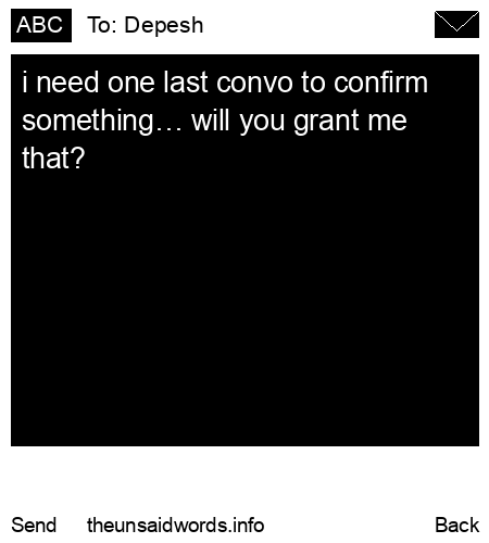 unsent message to Depesh